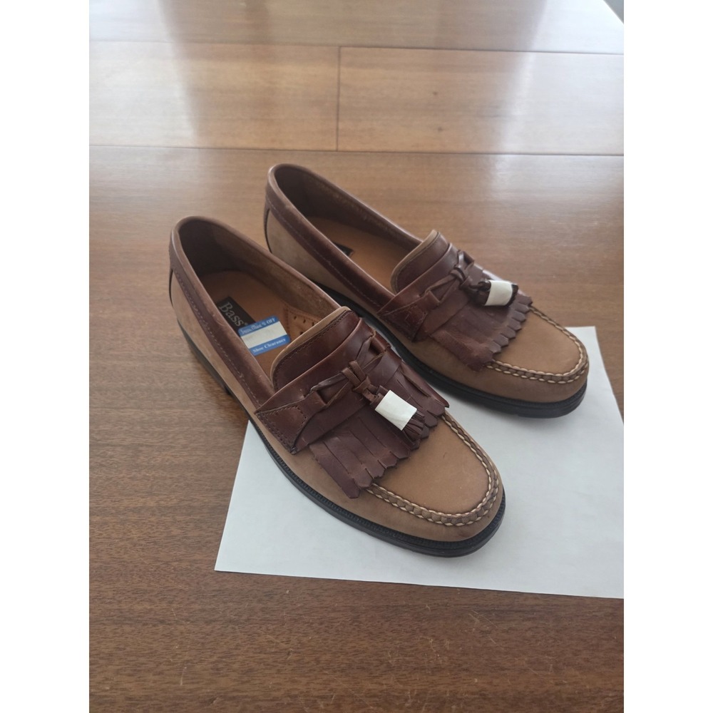 Bass Flex Phillips Kiltie Tassel Loafers Men's 10.5 New Smart Two Tone Brown